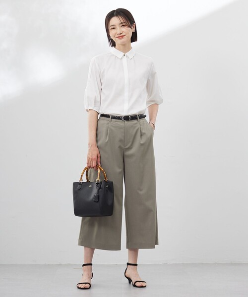 J.PRESS Ladies(J.プレス レディス)の「【洗える】ラミーポプリン シャツ ブラウス(シャツ/ブラウス・レディース・サックスブルー系/ブラウン系/イエロー系/ホワイト系・XS)」の6枚目の写真
