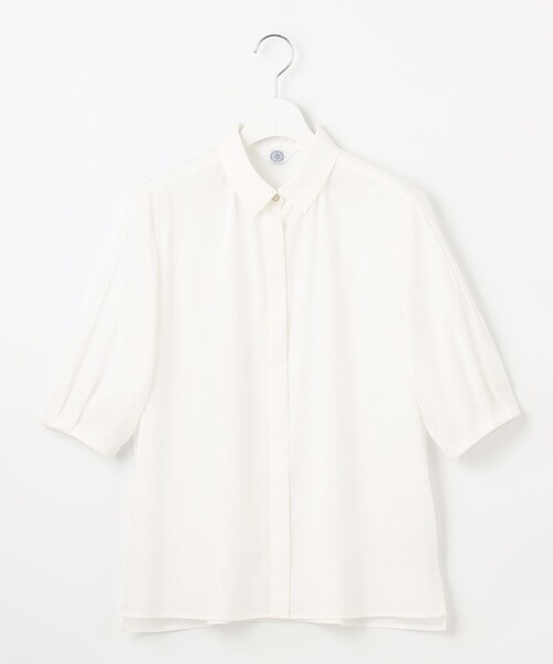 J.PRESS Ladies(J.プレス レディス)の「【洗える】ラミーポプリン シャツ ブラウス(シャツ/ブラウス・レディース・サックスブルー系/ブラウン系/イエロー系/ホワイト系・XS)」の10枚目の写真