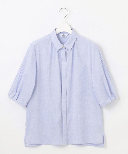 J.PRESS Ladies(J.プレス レディス)の「【洗える】ラミーポプリン シャツ ブラウス(シャツ/ブラウス・レディース・サックスブルー系/ブラウン系/イエロー系/ホワイト系・XS)」の11枚目の写真