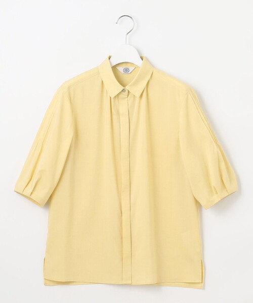 J.PRESS Ladies(J.プレス レディス)の「【洗える】ラミーポプリン シャツ ブラウス(シャツ/ブラウス・レディース・サックスブルー系/ブラウン系/イエロー系/ホワイト系・XS)」の12枚目の写真
