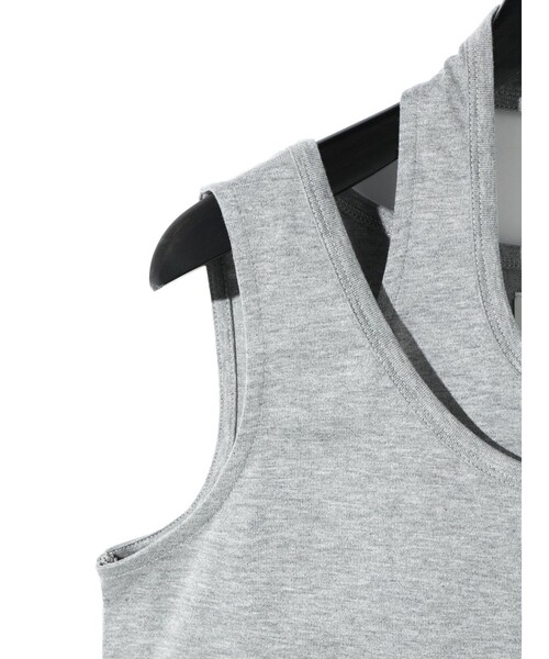 MIDIUMISOLID（ミディウミソリッド）の「MIDIUMISOLID for Ladies レイヤードワンピース（ワンピース・レディース・ブラック/オフホワイト/ライトグレー・FREE）」の4枚目の写真