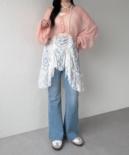 apres jour mignon（アプレジュールミニョン）の「カラフルシアーニット【ZOZOTOWN限定アイテム】（カーディガン/ボレロ・レディース・グリーン/ピンク/イエロー/ブルー・フリー/X-LARGE）」の8枚目の写真