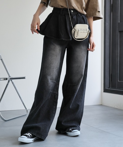 エルメス　デザイン　アート　リネン　デニム　パンツ A'GEM/9 × .kom 『ARULE/アルール』ハトメZIPデザイン カーゴ