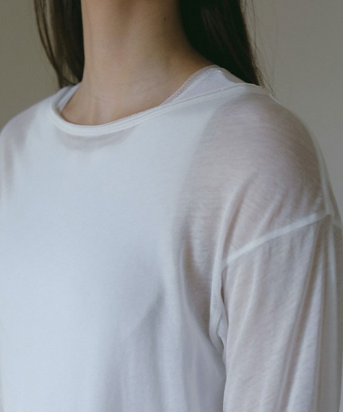 ETRE TOKYO（エトレトウキョウ）の「レイヤードストレートシルエットワンピース（ワンピース・レディース・グレー/ホワイト・FREE）」の6枚目の写真