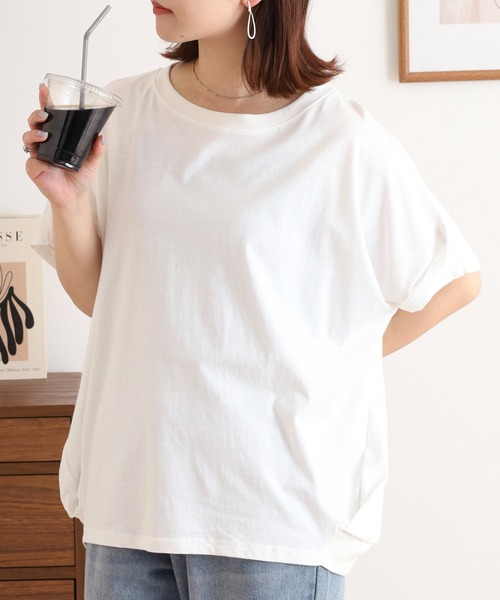 atONE(アットワン)の「立体ドルマンスリーブTシャツ(Tシャツ/カットソー・レディース・ホワイト/ブラック/カーキ・LL~3L/4L~5L/M-L)」の5枚目の写真
