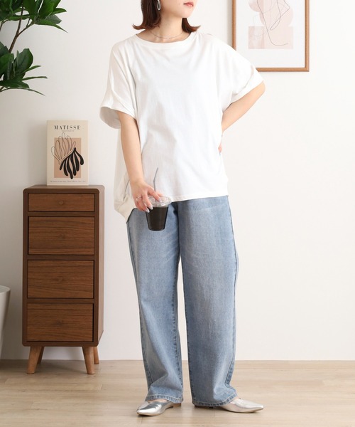 atONE(アットワン)の「立体ドルマンスリーブTシャツ(Tシャツ/カットソー・レディース・ホワイト/ブラック/カーキ・LL~3L/4L~5L/M-L)」の7枚目の写真