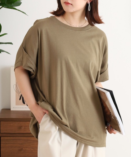 atONE(アットワン)の「立体ドルマンスリーブTシャツ(Tシャツ/カットソー・レディース・ホワイト/ブラック/カーキ・LL~3L/4L~5L/M-L)」の10枚目の写真
