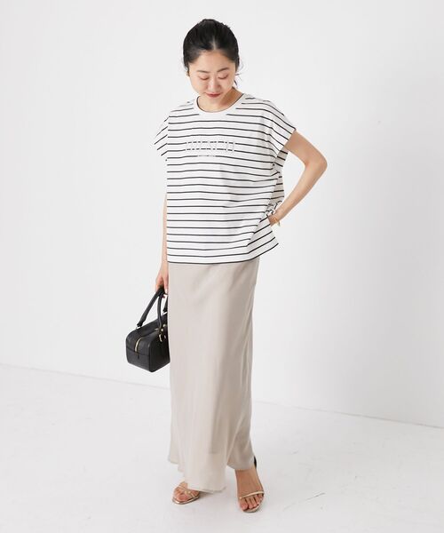 le.coeur blanc（ルクールブラン）の「キュプラフィブリルナロースカート（スカート・レディース・ブラック/グレイッシュベージュ・38）」の10枚目の写真