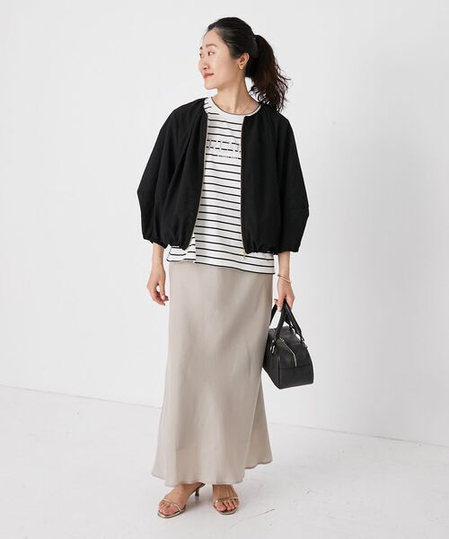 le.coeur blanc（ルクールブラン）の「キュプラフィブリルナロースカート（スカート・レディース・ブラック/グレイッシュベージュ・38）」の11枚目の写真