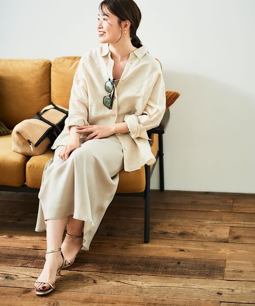 le.coeur blanc（ルクールブラン）の「キュプラフィブリルナロースカート（スカート・レディース・ブラック/グレイッシュベージュ・38）」の20枚目の写真