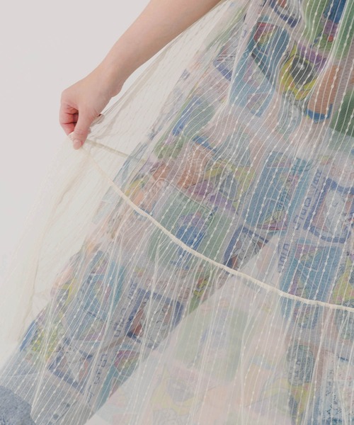 ScoLar（スカラー）の「151665：女の子・ネコ・メルヘン3柄展開 シアーキャミワンピース（ワンピース・レディース・ブラック/パープル/アイボリー・M）」の9枚目の写真