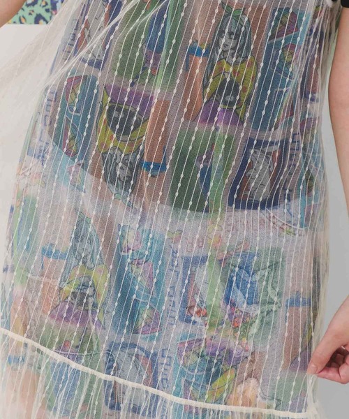 ScoLar（スカラー）の「151665：女の子・ネコ・メルヘン3柄展開 シアーキャミワンピース（ワンピース・レディース・ブラック/パープル/アイボリー・M）」の10枚目の写真