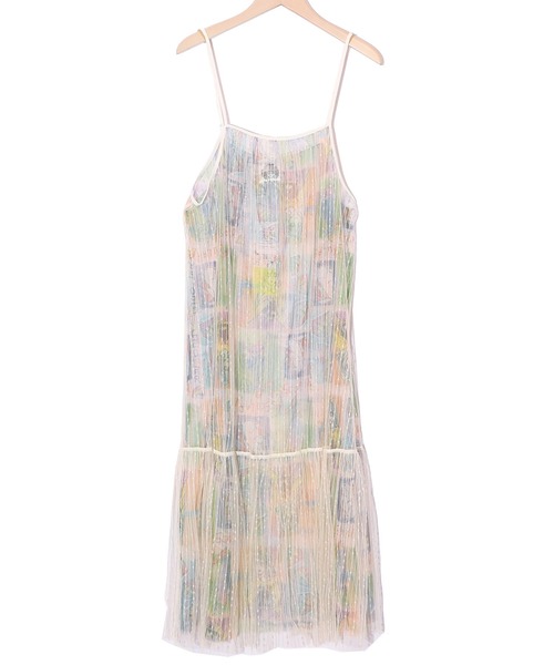 ScoLar（スカラー）の「151665：女の子・ネコ・メルヘン3柄展開 シアーキャミワンピース（ワンピース・レディース・ブラック/パープル/アイボリー・M）」の15枚目の写真