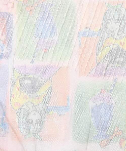 ScoLar（スカラー）の「151665：女の子・ネコ・メルヘン3柄展開 シアーキャミワンピース（ワンピース・レディース・ブラック/パープル/アイボリー・M）」の17枚目の写真