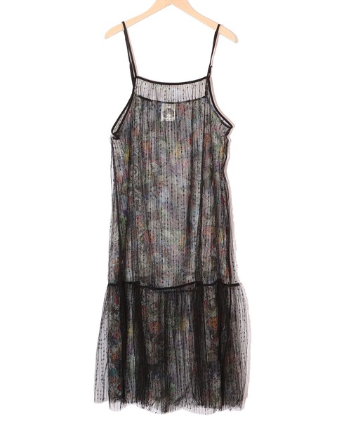 ScoLar（スカラー）の「151665：女の子・ネコ・メルヘン3柄展開 シアーキャミワンピース（ワンピース・レディース・ブラック/パープル/アイボリー・M）」の18枚目の写真