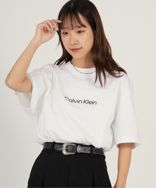 セール】Calvin Klein/カルバンクライン SS RLXD STANDARD LOGO CREWNK