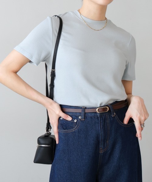 Bou Jeloud（ブージュルード）の「スムージーＴシャツ（Tシャツ/カットソー・レディース・ブラック/ホワイト/モカ/サックスブルー/ピンク・FREE）」の5枚目の写真