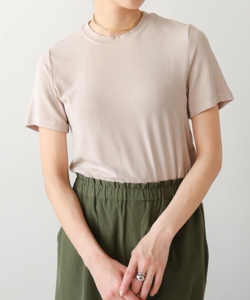 Bou Jeloud（ブージュルード）の「スムージーＴシャツ（Tシャツ/カットソー・レディース・ブラック/ホワイト/モカ/サックスブルー/ピンク・FREE）」の4枚目の写真