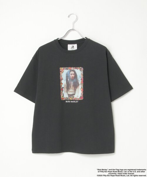 BOB MARLEY フラワーフレームフォトTシャツ セール】BOB MARLEY フラワーフレームフォトTシャツ（Tシャツ