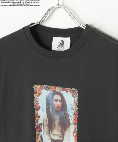 BOB MARLEY フラワーフレームフォトTシャツ セール】BOB MARLEY フラワーフレームフォトTシャツ（Tシャツ
