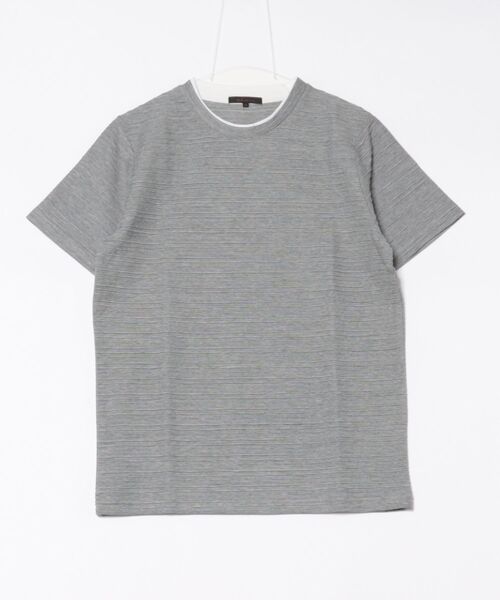 m.f.editorial(エムエフエディトリアル)の「【綿混】m.f.エディトリアル メンズ ピンタックボーダー クルーネック 半袖 Tシャツ(Tシャツ/カットソー・メンズ・ブルー/ホワイト/ライトグレー/ホワイト×ブラック・LARGE/MEDIUM/X-LARGE)」の20枚目の写真