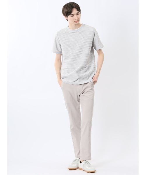 m.f.editorial(エムエフエディトリアル)の「【綿混】m.f.エディトリアル メンズ ピンタックボーダー クルーネック 半袖 Tシャツ(Tシャツ/カットソー・メンズ・ブルー/ホワイト/ライトグレー/ホワイト×ブラック・LARGE/MEDIUM/X-LARGE)」の9枚目の写真