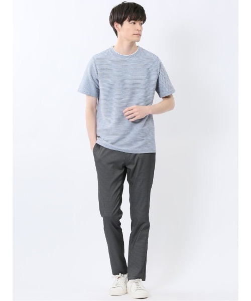 m.f.editorial(エムエフエディトリアル)の「【綿混】m.f.エディトリアル メンズ ピンタックボーダー クルーネック 半袖 Tシャツ(Tシャツ/カットソー・メンズ・ブルー/ホワイト/ライトグレー/ホワイト×ブラック・LARGE/MEDIUM/X-LARGE)」の19枚目の写真