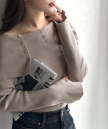 ニット/セーター（ベージュ系・オフショルダー）ファッション通販