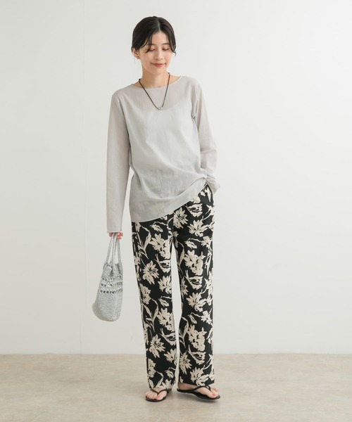 URBAN RESEARCH DOORS（アーバンリサーチドアーズ）の「コットンシアーTブラウス（シャツ/ブラウス・レディース・オフホワイト/ライトグレー・MEDIUM）」の16枚目の写真