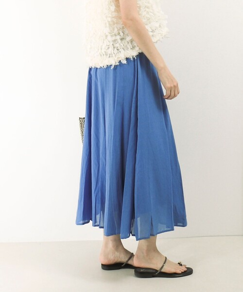 MICO COULIER（ミコクリエ）の「麻調シアーパネルフレアスカート（スカート・レディース・ブラック/キナリ/ブルー・38/36）」の13枚目の写真
