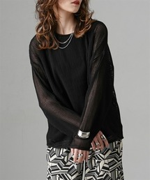 Soiunique（スワユニーク）の「【２点セット】　麻タッチメッシュプルオーバー＋タンクトップ　［Soiunique］（Tシャツ/カットソー）」