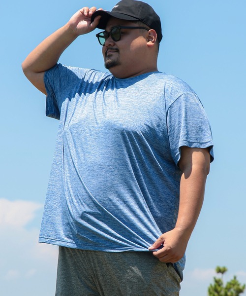 MIZUNO(ミズノ )の「MIZUNO (ミズノ) NAVIDRY 杢 クルーネック 半袖 Tシャツ(Tシャツ/カットソー・メンズ・ブルー/ダークグレー・3L/4L/5L)」の2枚目の写真