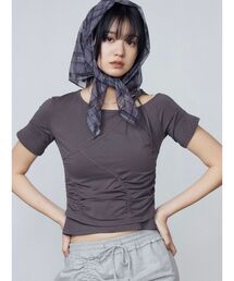 EMODA | アシンメトリーギャザーレイヤートップ(Tシャツ/カットソー)