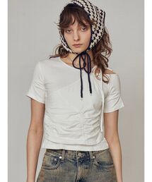 EMODA | アシンメトリーギャザーレイヤートップ(Tシャツ/カットソー)