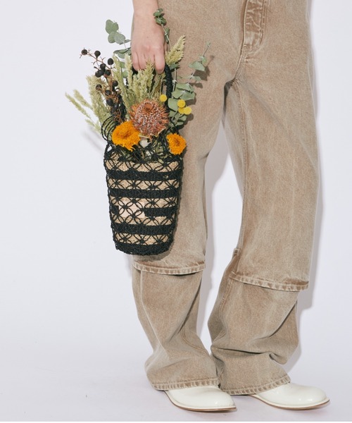 beautiful people(ビューティフルピープル)の「abaca biku roll bag(かごバッグ・レディース・ダークネイビー/ブラック・FREE)」の12枚目の写真