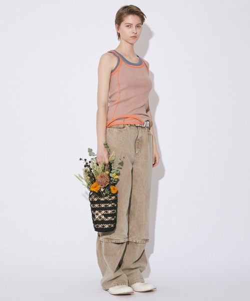 beautiful people(ビューティフルピープル)の「abaca biku roll bag(かごバッグ・レディース・ダークネイビー/ブラック・FREE)」の13枚目の写真