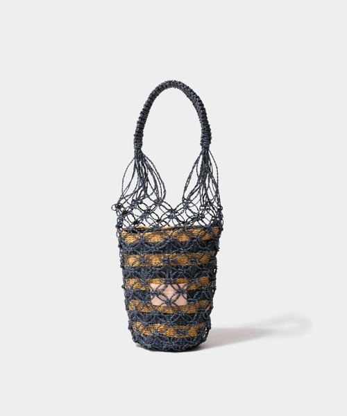 beautiful people(ビューティフルピープル)の「abaca biku roll bag(かごバッグ・レディース・ダークネイビー/ブラック・FREE)」の3枚目の写真