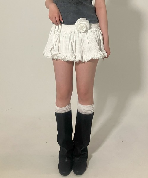 .KOM(ドットコム)の「A'GEM/9 × .kom 『.KOM/ドットケーオーエム』 バラスカート(スカート・レディース・アイボリー/ブラック・M)」の5枚目の写真