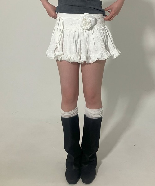 .KOM(ドットコム)の「A'GEM/9 × .kom 『.KOM/ドットケーオーエム』 バラスカート(スカート・レディース・アイボリー/ブラック・M)」の6枚目の写真