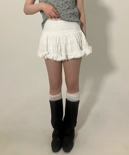 .KOM(ドットコム)の「A'GEM/9 × .kom 『.KOM/ドットケーオーエム』 バラスカート(スカート・レディース・アイボリー/ブラック・M)」の7枚目の写真