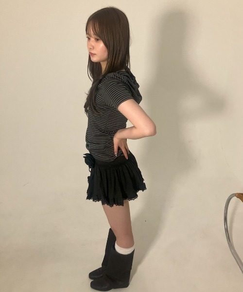 .KOM(ドットコム)の「A'GEM/9 × .kom 『.KOM/ドットケーオーエム』 バラスカート(スカート・レディース・アイボリー/ブラック・M)」の13枚目の写真