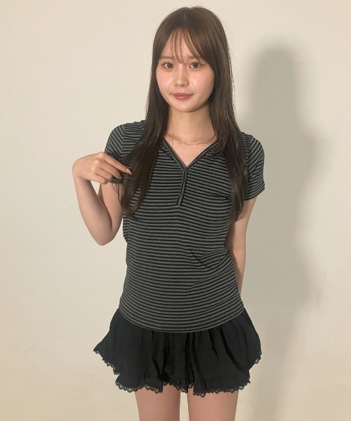 .KOM(ドットコム)の「A'GEM/9 × .kom 『.KOM/ドットケーオーエム』 バラスカート(スカート・レディース・アイボリー/ブラック・M)」の11枚目の写真