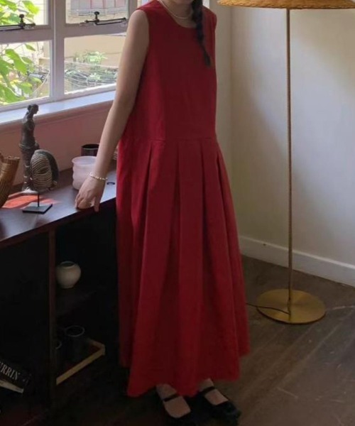 hitoharimama ヒトハリママ ローウエストワンピース パストラル柄ロー