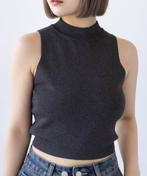 clear（クリア）の「アメスリハイネックニットトップス[着回し力抜群 大人 カジュアル]≪2025SS新作≫（ニット/セーター・レディース・チャコールグレー/ブルー/カーキ・F）」の2枚目の写真