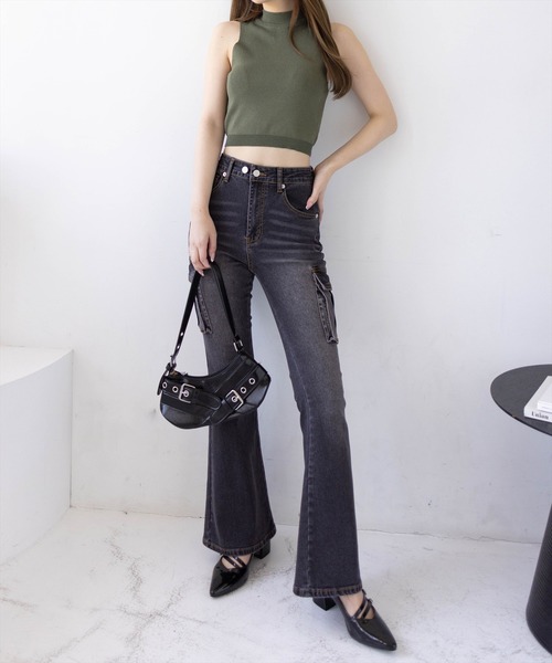 clear（クリア）の「アメスリハイネックニットトップス[着回し力抜群 大人 カジュアル]≪2025SS新作≫（ニット/セーター・レディース・チャコールグレー/ブルー/カーキ・F）」の15枚目の写真