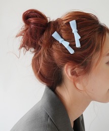 Port（ポート）の「【 Port / ポート 】ニュアンスカラー リボン ヘアクリップ ( 2個セット ) #（バレッタ/ヘアクリップ・キッズ）」