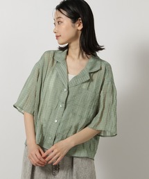 LAKOLE | シアーチェック開襟シャツ / 493896(シャツ/ブラウス)