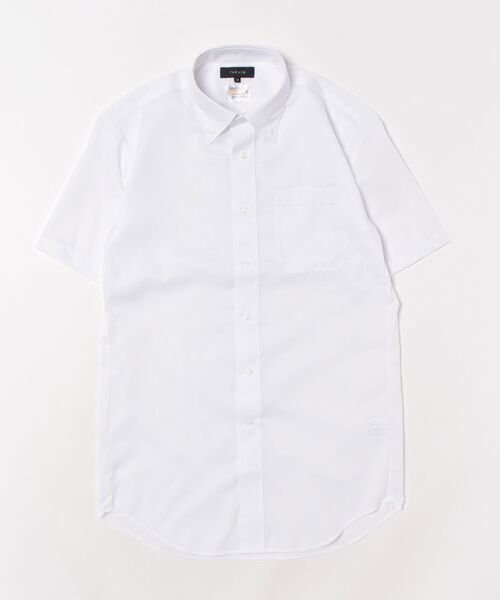 TAKA-Q(タカキュー)の「ワイシャツ メンズ 形態安定 吸水速乾 綿混 ボタンダウン 半袖 ビジネス ドレス スタンダードフィット(ビジネスシャツ・メンズ・ホワイト・S/MEDIUM/LARGE/X-LARGE/3L)」の2枚目の写真