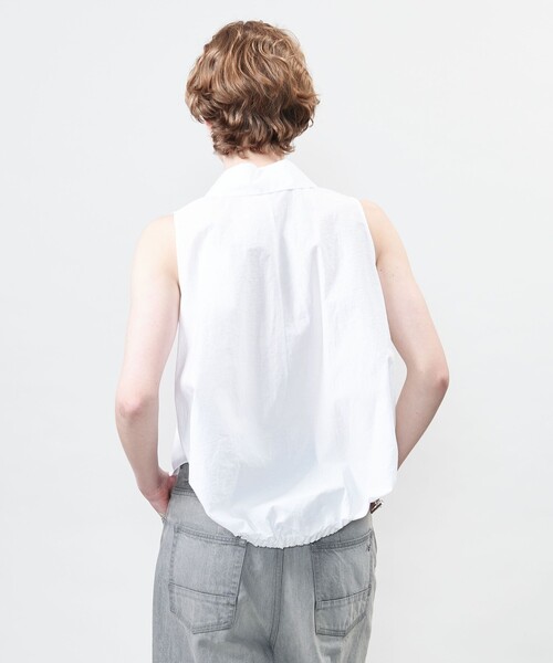 ブラウス シャツ 「ASTRAET」バックギャザー スキッパー ノースリーブブラウス レディース ASTRAET＞バックギャザー スキッパー ノースリーブブラウス