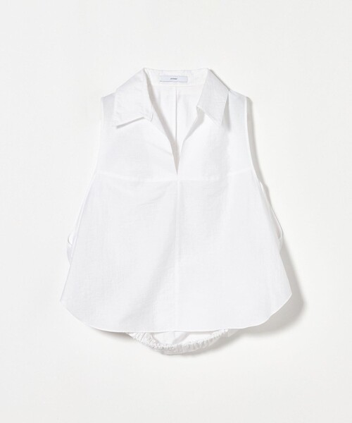 ASTRAET＞バックギャザー スキッパー ノースリーブブラウス